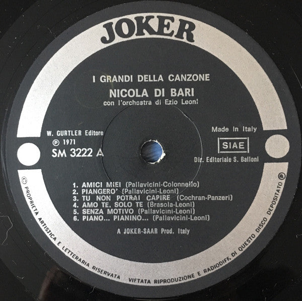 Nicola Di Bari : Nicola Di Bari (LP, Album, Sea)