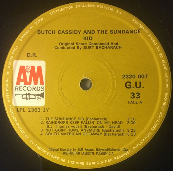 Burt Bacharach : Music From Butch Cassidy And The Sundance Kid (LP, Album)