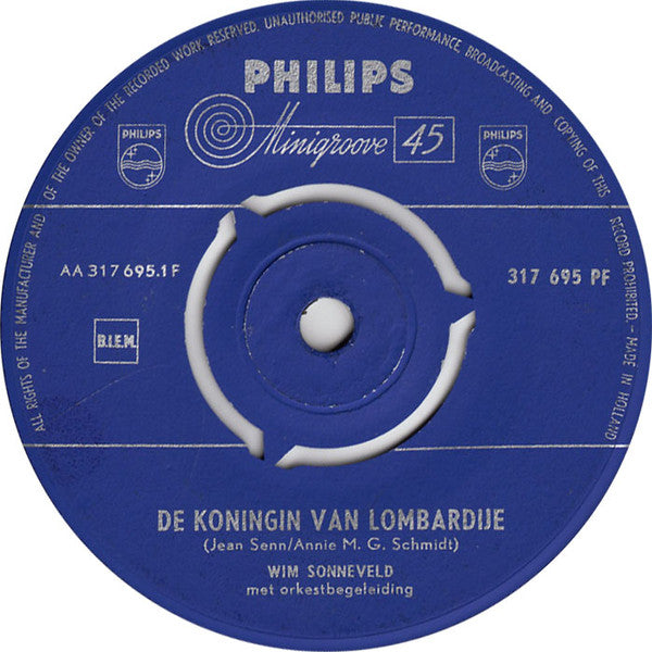 Wim Sonneveld : De Koningin Van Lombardije / Marjolijne (7", Single, Mono)