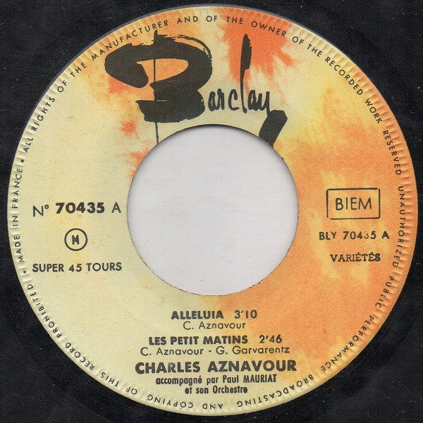 Charles Aznavour : Alleluia (7", EP)