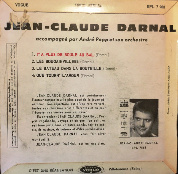 Jean-Claude Darnal : Y'a Plus De Boule Au Bal (7", EP)
