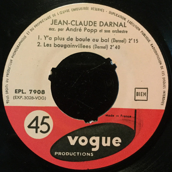 Jean-Claude Darnal : Y'a Plus De Boule Au Bal (7", EP)