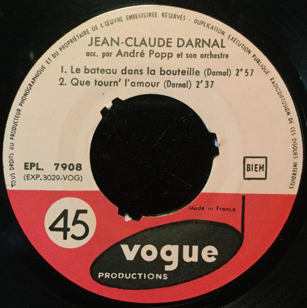 Jean-Claude Darnal : Y'a Plus De Boule Au Bal (7", EP)