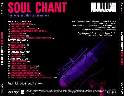 Betty & Charles, Eddie Houston : Soul Chant (The Long Lost Malaco Recordings Of Betty & Charles And Eddie Houston) (CD, Comp)