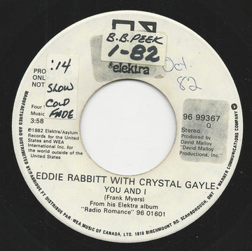 Eddie Rabbitt With Crystal Gayle : You And I / All My Life All My Love (7", Single, Mono, Promo)