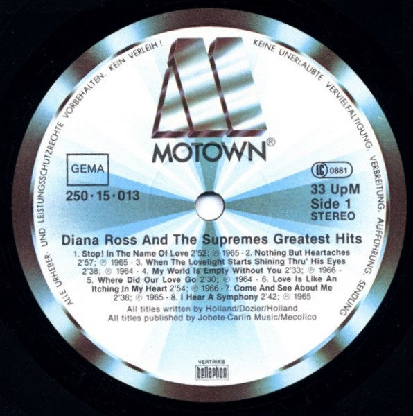 The Supremes : Greatest Hits (LP, Comp)