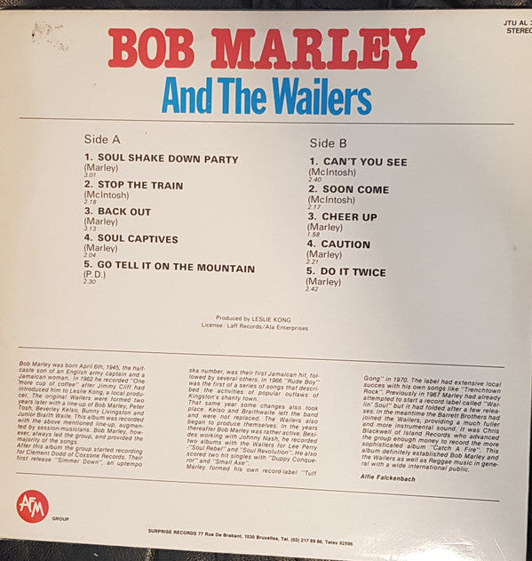 Bob Marley & The Wailers : Bob Marley And The Wailers (LP, Album, RE)