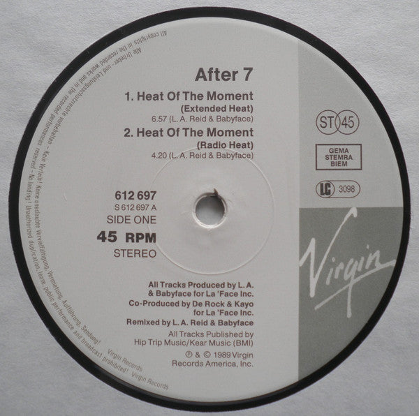 After 7 : Heat Of The Moment (12", Maxi)