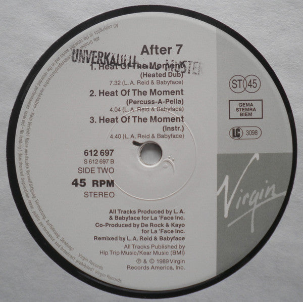 After 7 : Heat Of The Moment (12", Maxi)