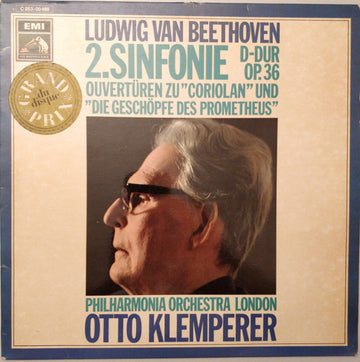 Ludwig van Beethoven, Philharmonia Orchestra, Otto Klemperer : 2.Sinfonie D-Dur Op. 36 Ouverturen Zu ”Coriolan” Und "Die Geschöpfe Des Prometheus”  (LP)