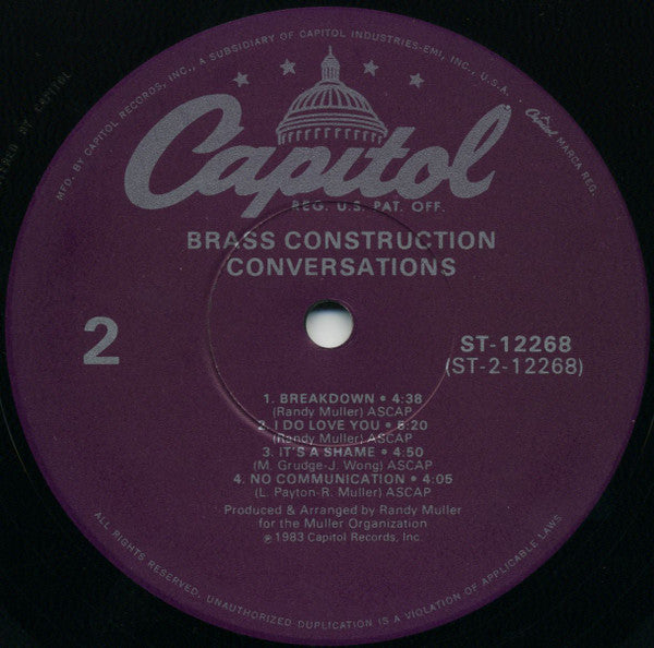 Brass Construction : Conversations (LP, Album, Win)