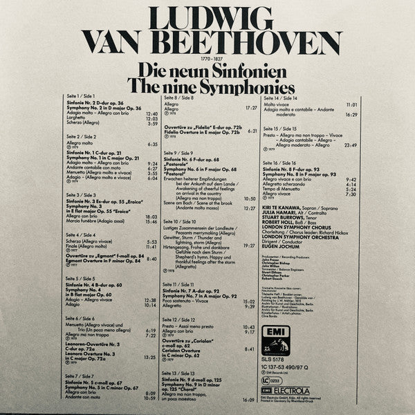 Beethoven*, Eugen Jochum, London Symphony Orchestra : Die Neun Sinfonien  (8xLP, Quad, SQ  + Box)