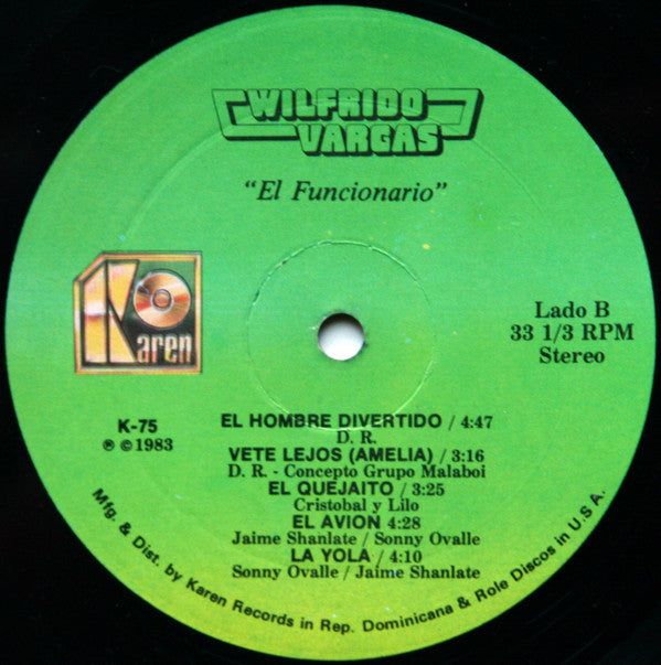 Wilfrido Vargas : El Funcionario (LP, Album)