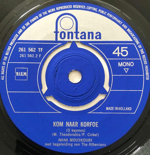 Nana Mouskouri : Griekenland  (7", Single, Mono)