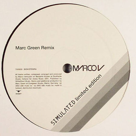 Marco V : Simulated (Marc Green Remix) (12", S/Sided, Ltd, Promo)
