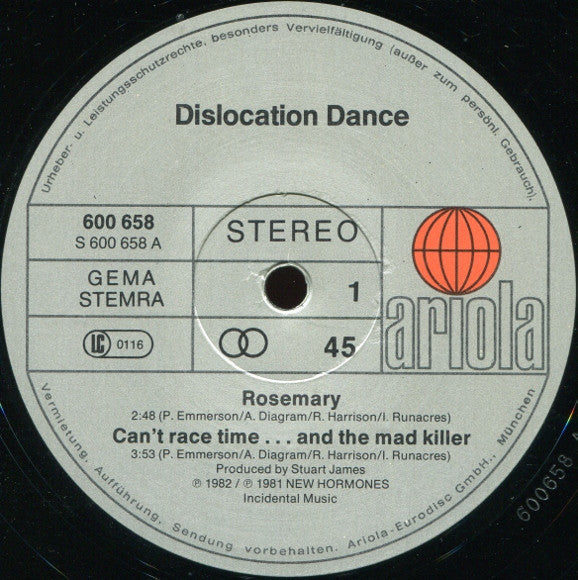 Dislocation Dance : Rosemary (12")