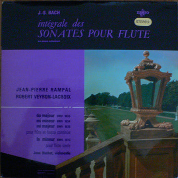 Johann Sebastian Bach : Intégrale Des Sonates Pour Flute Vol. 2 (LP)