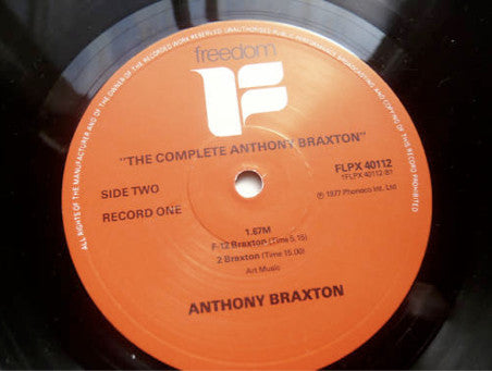 Anthony Braxton : The Complete Braxton (2xLP, Album, RE)