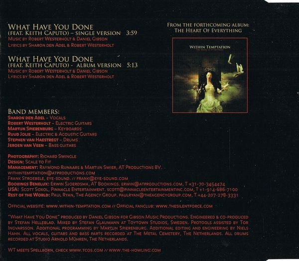 Within Temptation Featuring Keith Caputo : What Have You Done (CD, Single)
