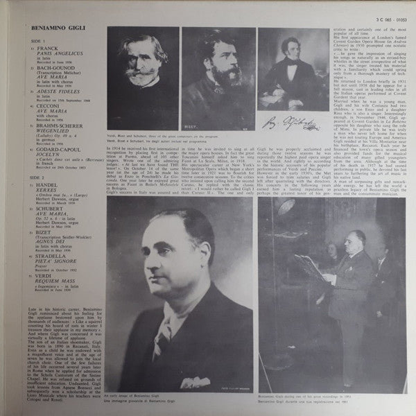Beniamino Gigli : Canti Sacri (LP, Comp, RE, Gat)