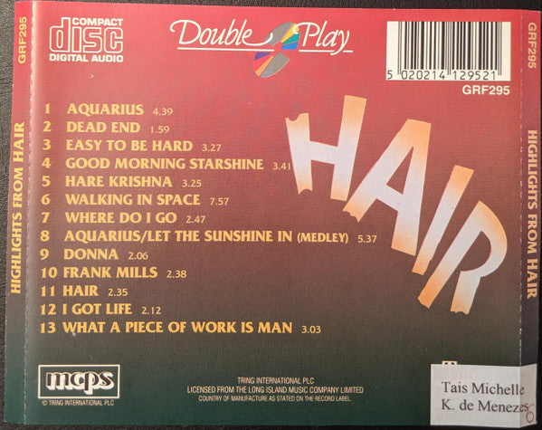 The Countdown Orchestra And Singers : Highlights From Hair (CD, Album)