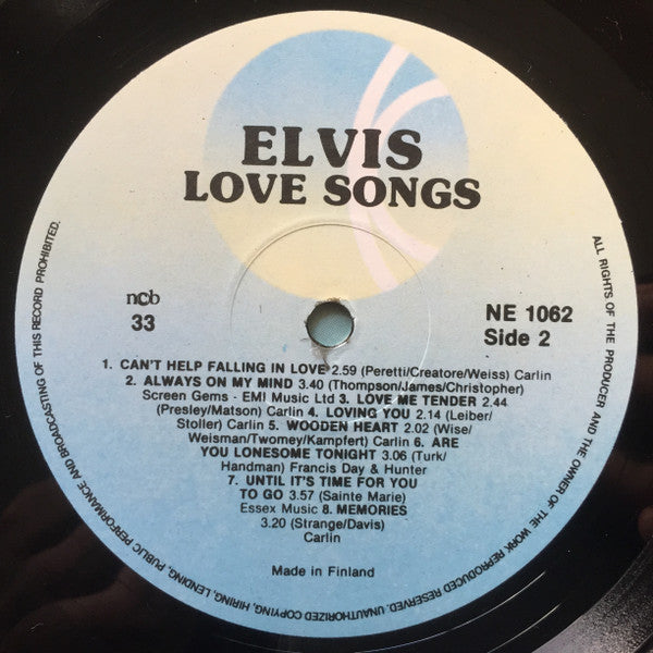 Elvis Presley : Elvis Love Songs (16 Original Songs) (LP, Comp)