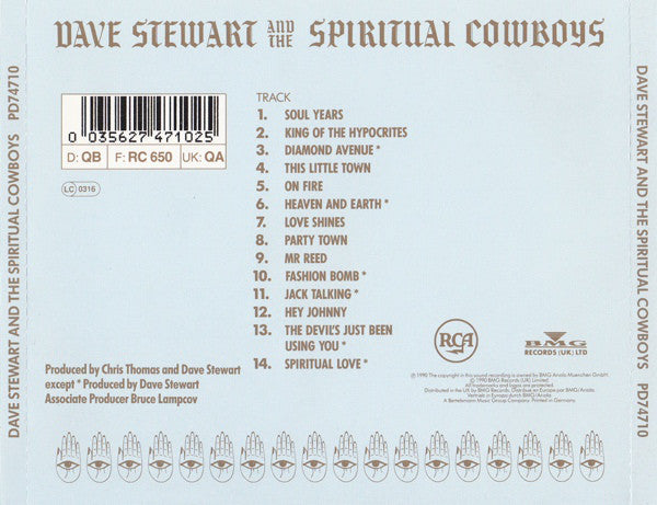 Dave Stewart And The Spiritual Cowboys : Dave Stewart And The Spiritual Cowboys (CD, Album)