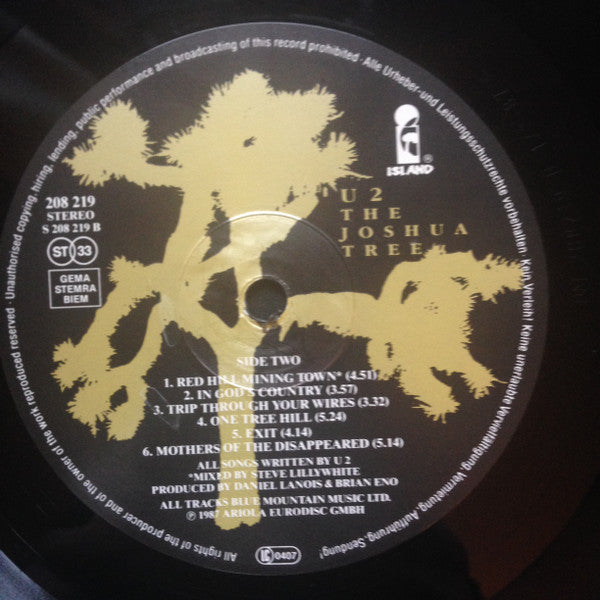 U2 : The Joshua Tree (LP, Album, Wit)