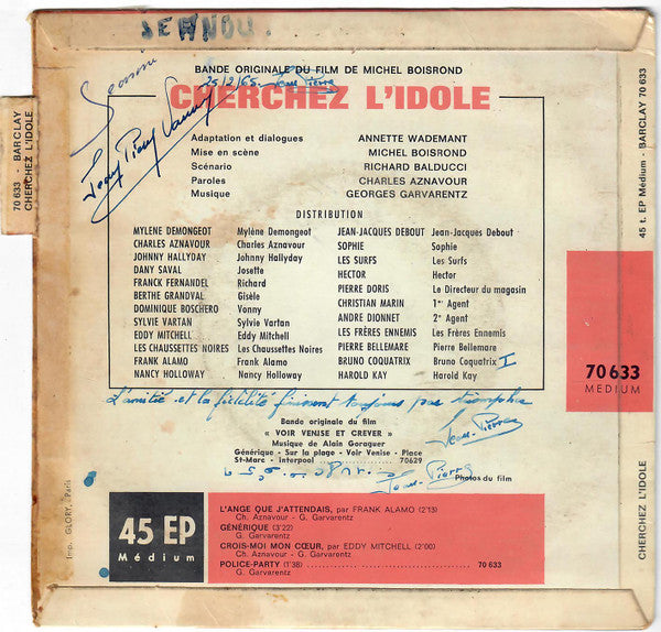 Frank Alamo - Eddy Mitchell : Bande Originale Du Film Cherchez L'Idole (7", EP)