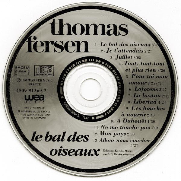 Thomas Fersen : Le Bal Des Oiseaux (CD, Album)