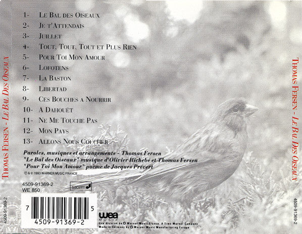 Thomas Fersen : Le Bal Des Oiseaux (CD, Album)