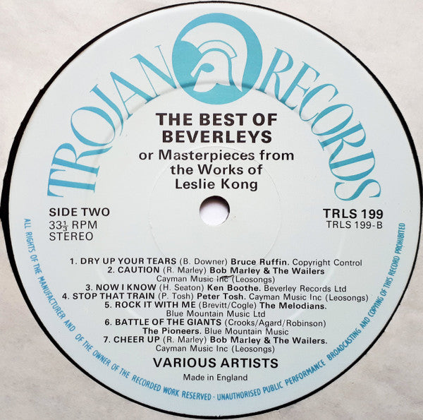 Various : The Best Of Beverley's Records (Or Masterpieces From The Works Of Leslie Kong) (LP, Album, Comp)