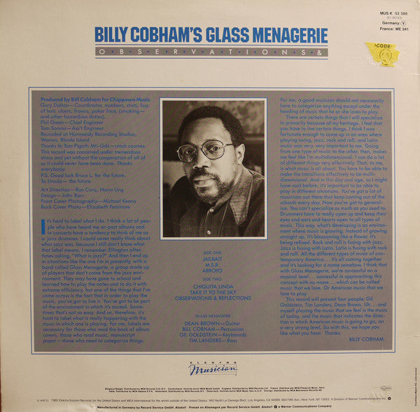 Billy Cobham's Glass Menagerie : Observations & (LP, Album)
