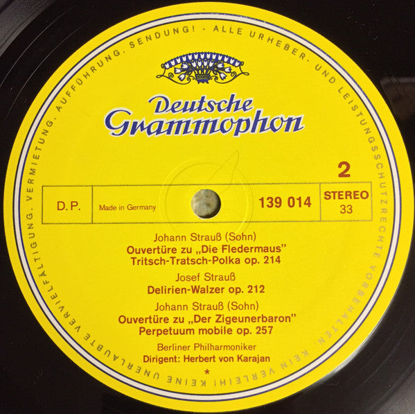 Johann Strauss Jr., Johann Strauss Sr. Und Josef Strauß, Berliner Philharmoniker · Herbert von Karajan : The Blue Danube (Waltzes, Polkas And Other Works By J. & J. Strauss) (LP, RP)