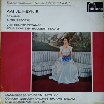 Johannes Brahms, Aafje Heynis, Concertgebouworkest, Eduard van Beinum, Koninklijke Mannenzangvereniging "Apollo", Johan van den Boogert : Altrhapsodie | Vie Ernste Gesänge (LP, Mono)