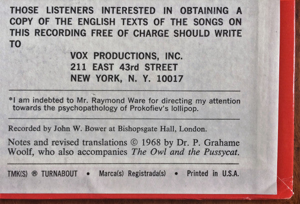 Igor Stravinsky / Sergei Prokofiev / Modest Mussorgsky / Dmitry Kabalevsky - Simon Woolf, Steuart Bedford : Children´s Songs (LP)