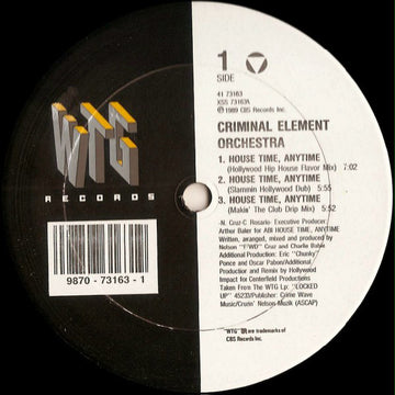 Criminal Element Orchestra : House Time, Anytime (12")