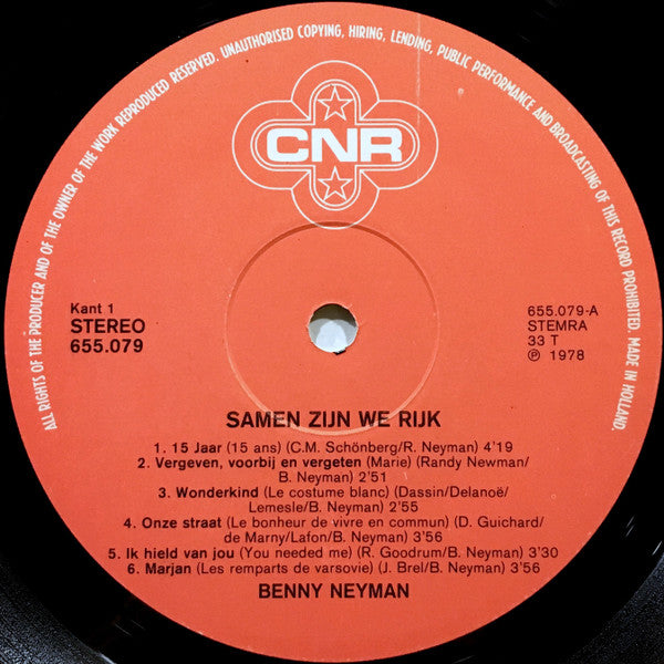 Benny Neyman : Samen Zijn We Rijk (LP, Album)
