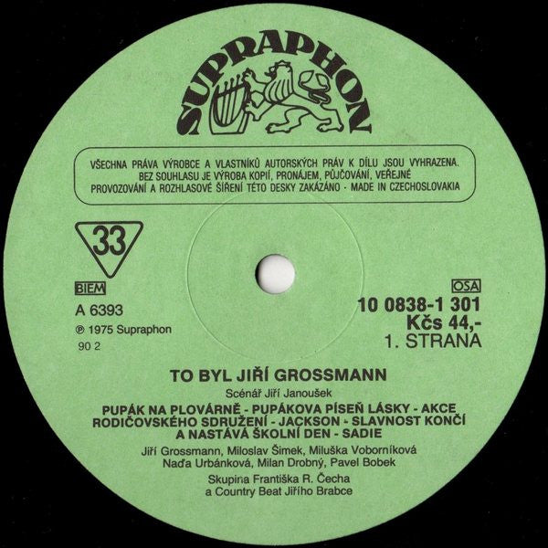 Jiří Grossmann : To Byl Jiří Grossmann (LP, Comp, Mono, RP)