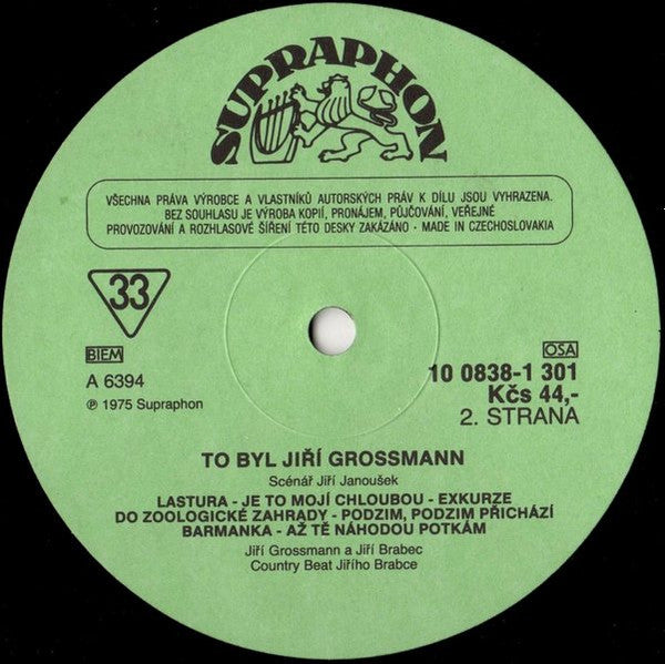 Jiří Grossmann : To Byl Jiří Grossmann (LP, Comp, Mono, RP)