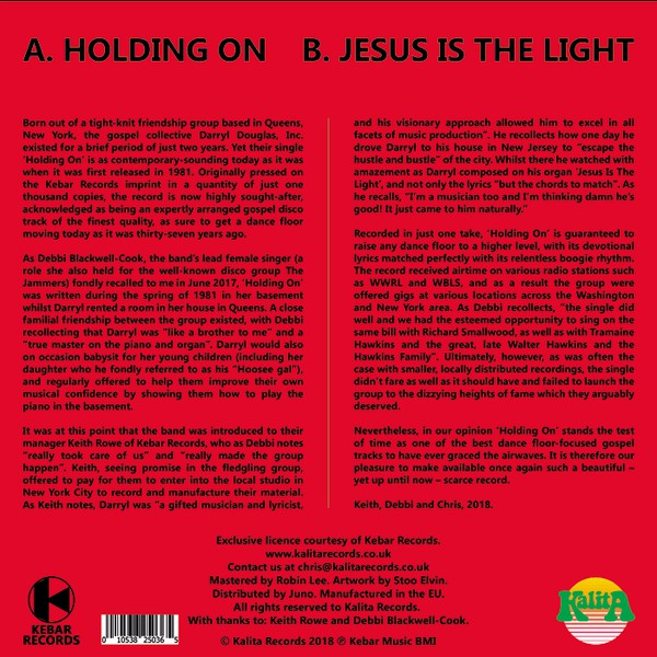 Darryl Douglas : Holding On / Jesus Is The Light (12", RE)