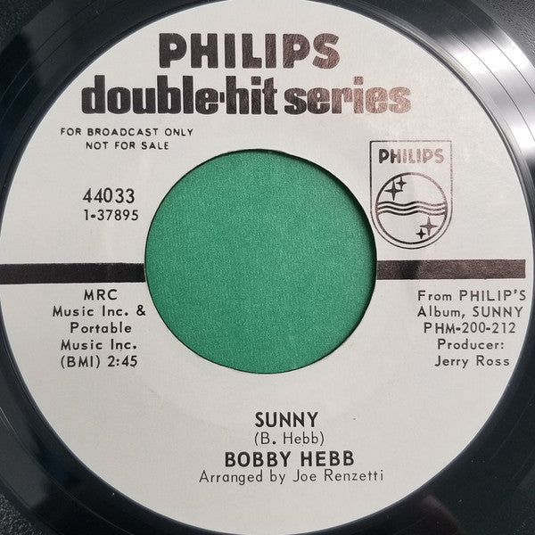 Bobby Hebb : Sunny / A Satisfied Mind (7", Promo)