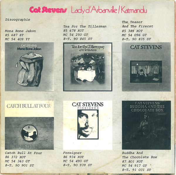 Cat Stevens : Lady D'Arbanville (7", Single, RE)