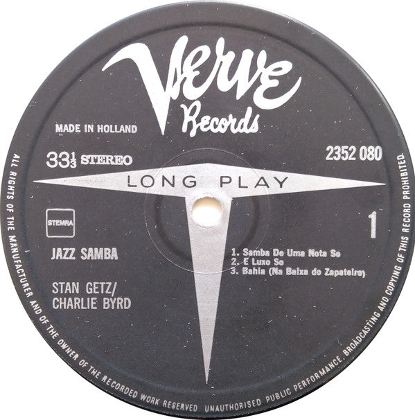 Stan Getz / Charlie Byrd : Jazz Samba (LP, Album)