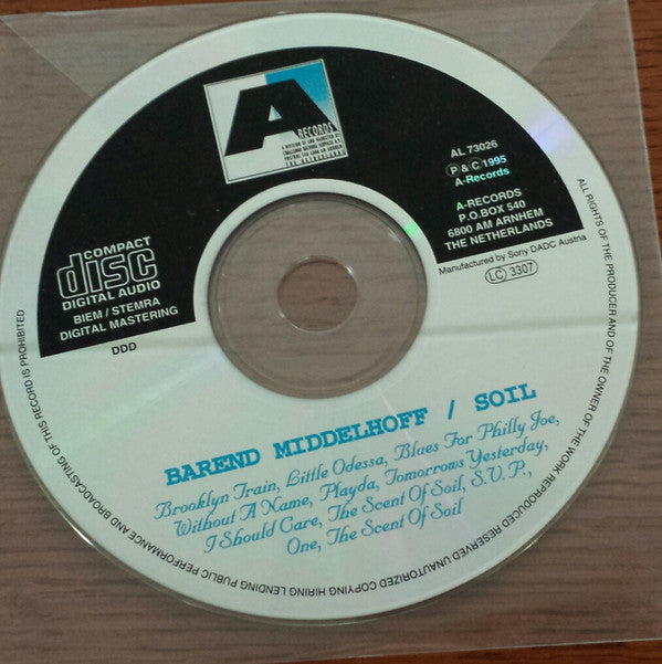 Barend Middelhoff : Soil (CD, Album)
