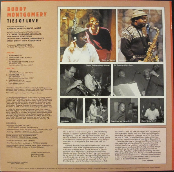 Buddy Montgomery : Ties Of Love (LP, Album)