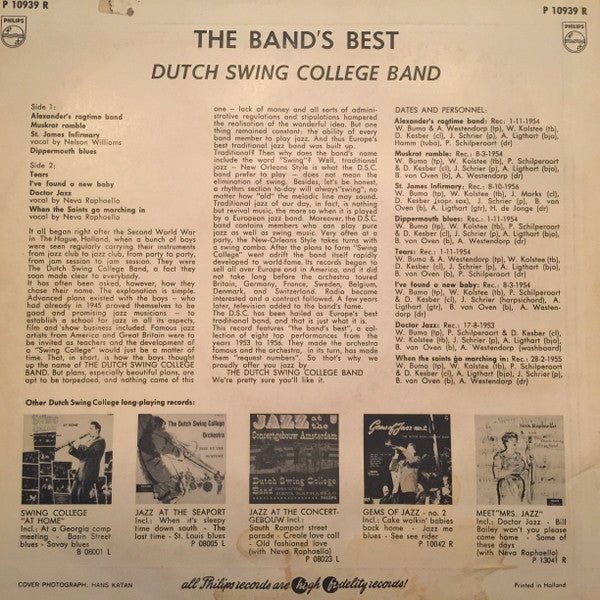 The Dutch Swing College Band : The Band's Best (10", Album)