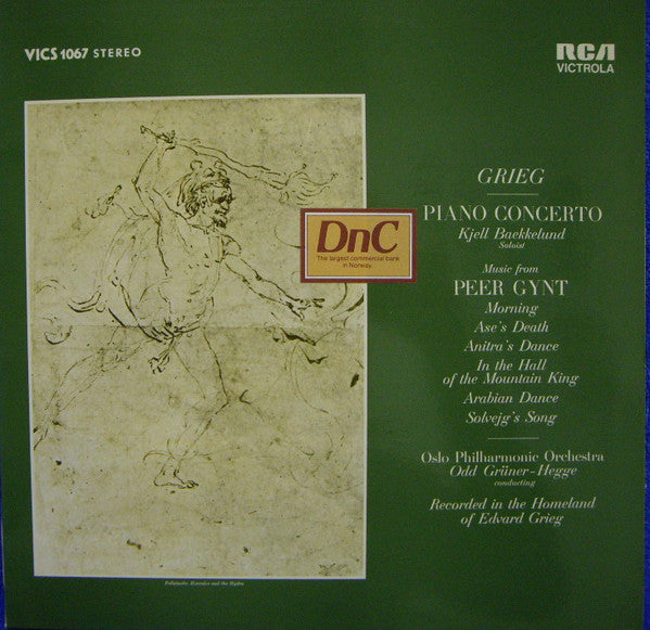 Edvard Grieg — Kjell Bækkelund - Oslo Filharmoniske Orkester, Odd Grüner-Hegge : Piano Concerto  •  Music From Peer Gynt (LP)