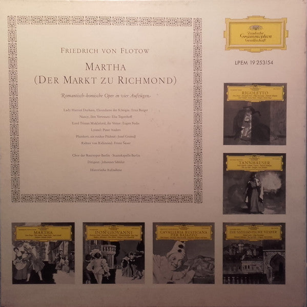 Friedrich von Flotow  /  Erna Berger, Peter Anders (2), Eugen Fuchs, Josef Greindl, Johannes Schüler : Martha (2xLP, Album)
