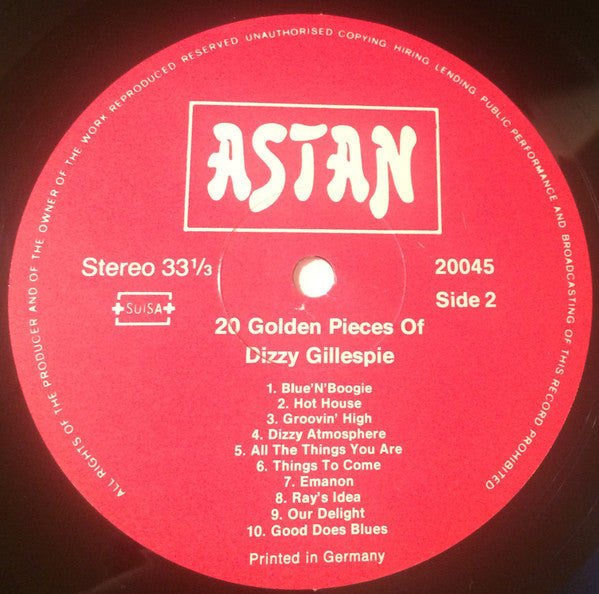 Dizzy Gillespie : 20 Golden Pieces Of Dizzy Gillespie (LP, Comp)
